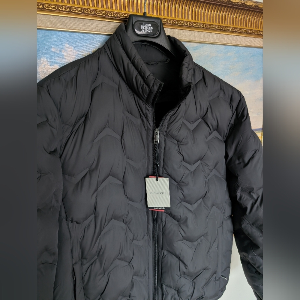 Bugatchi Chevron Black Down Jacket Large